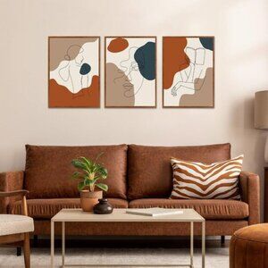 New Woman Body Line Art Prints Set of 3 – Elegant Framed Canvas Wall Decor 12x16
